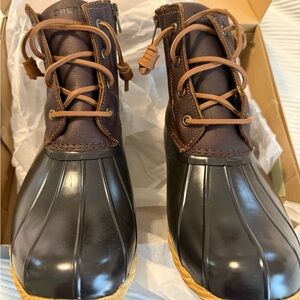 Sperry Saltwater Tan and Dark Brown Boots